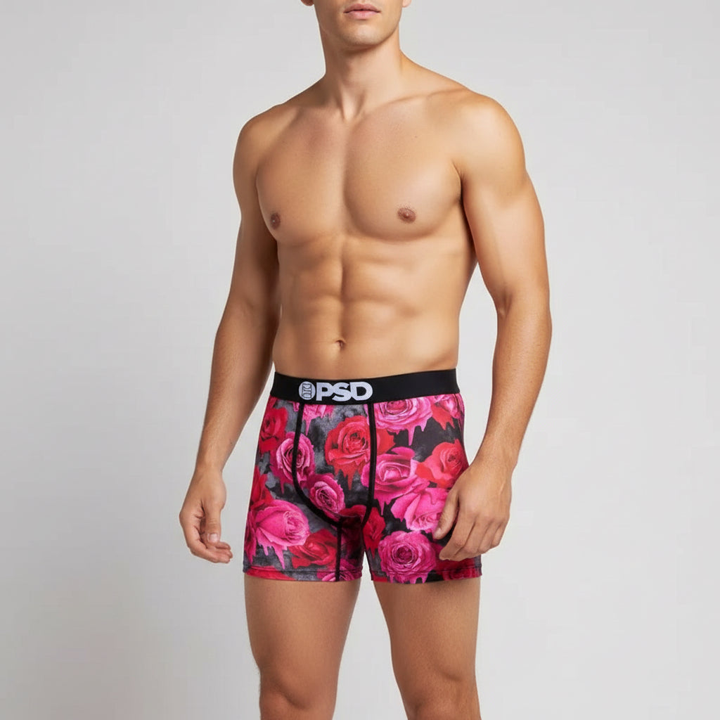 Floral Pink Roses - Boxer Briefs