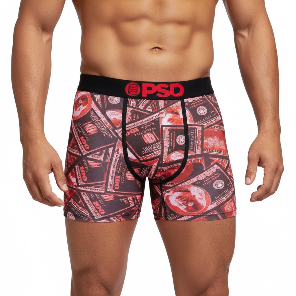 Red Dollar Bills All Over - Boxer Briefs
